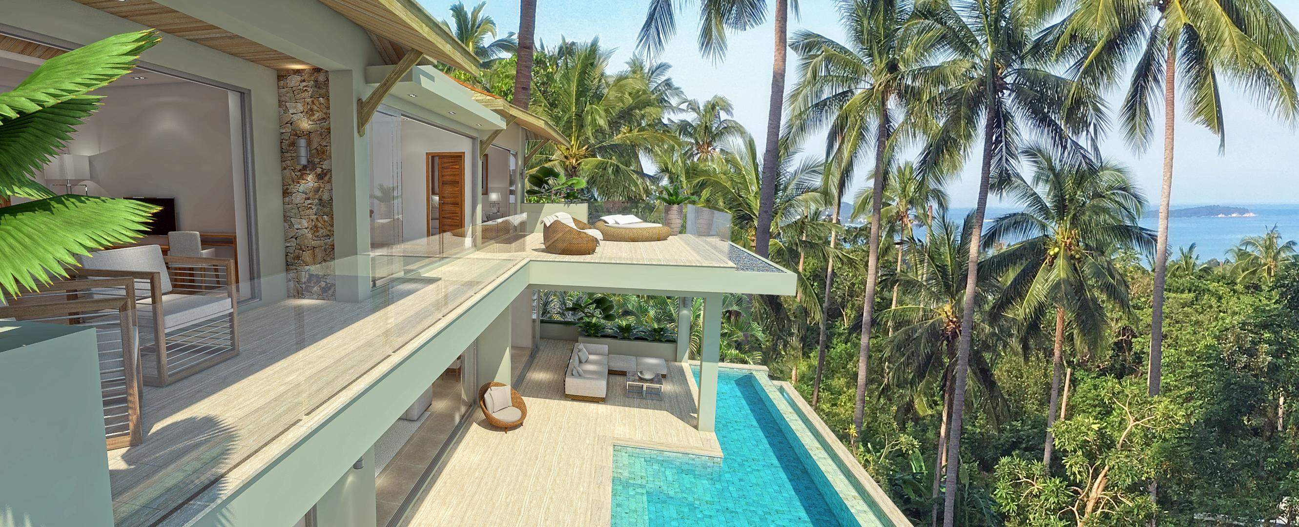 Modern Tropical — panoramic exterior view, Koh Samui