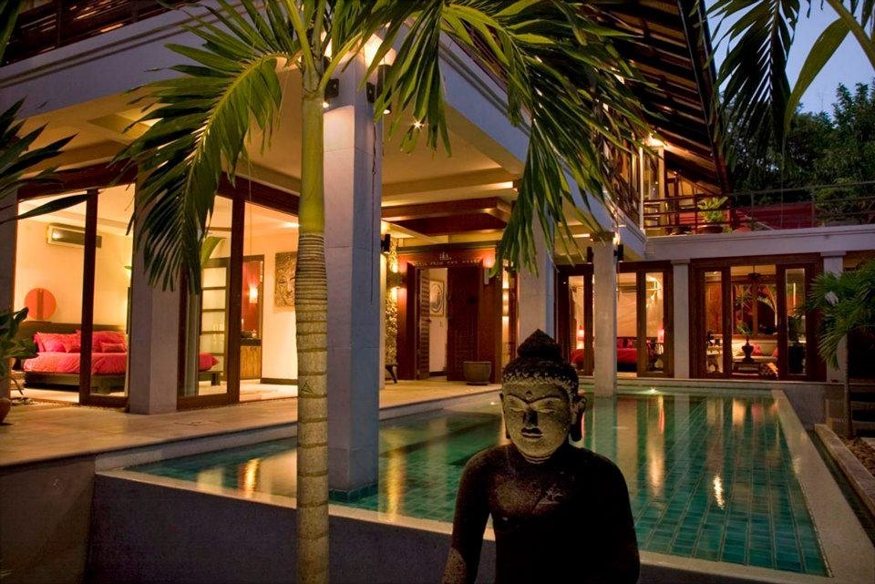 Sala lounge with traditional roof, Siam