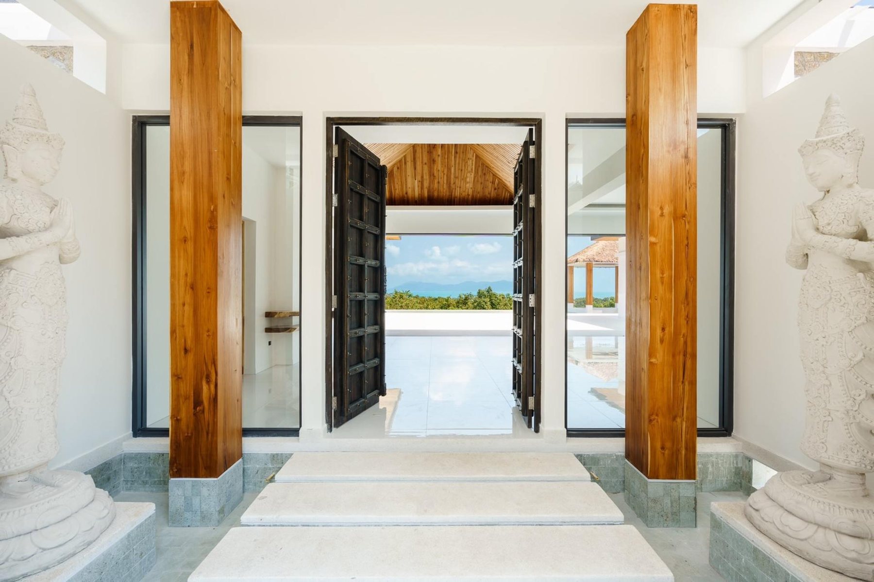 Entrance with stone columns, Bali